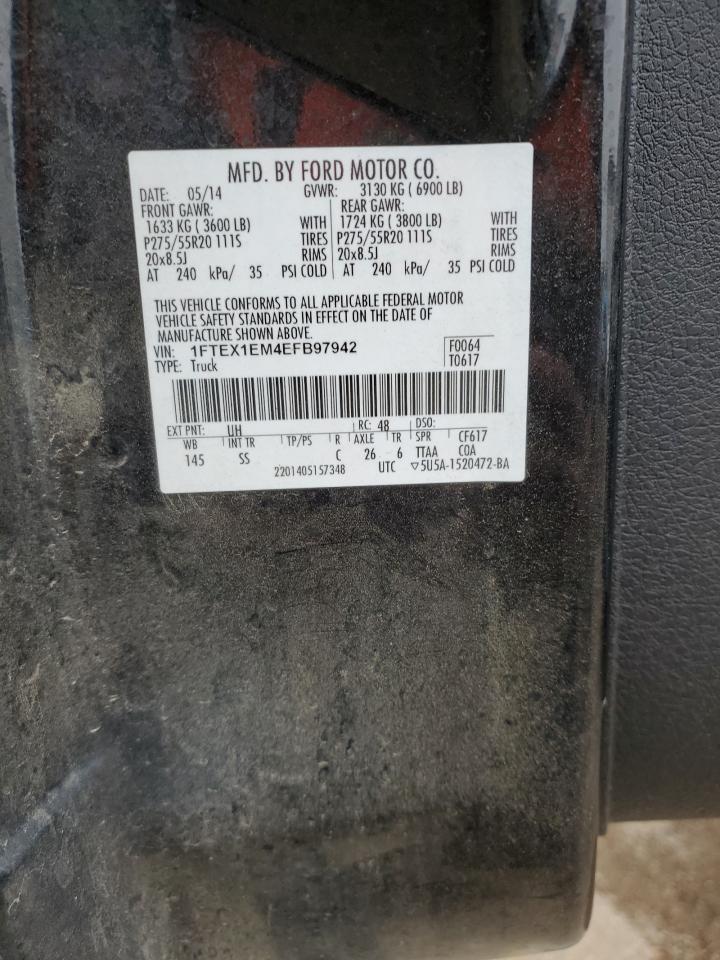 2014 Ford F150 Super Cab VIN: 1FTEX1EM4EFB97942 Lot: 86619805
