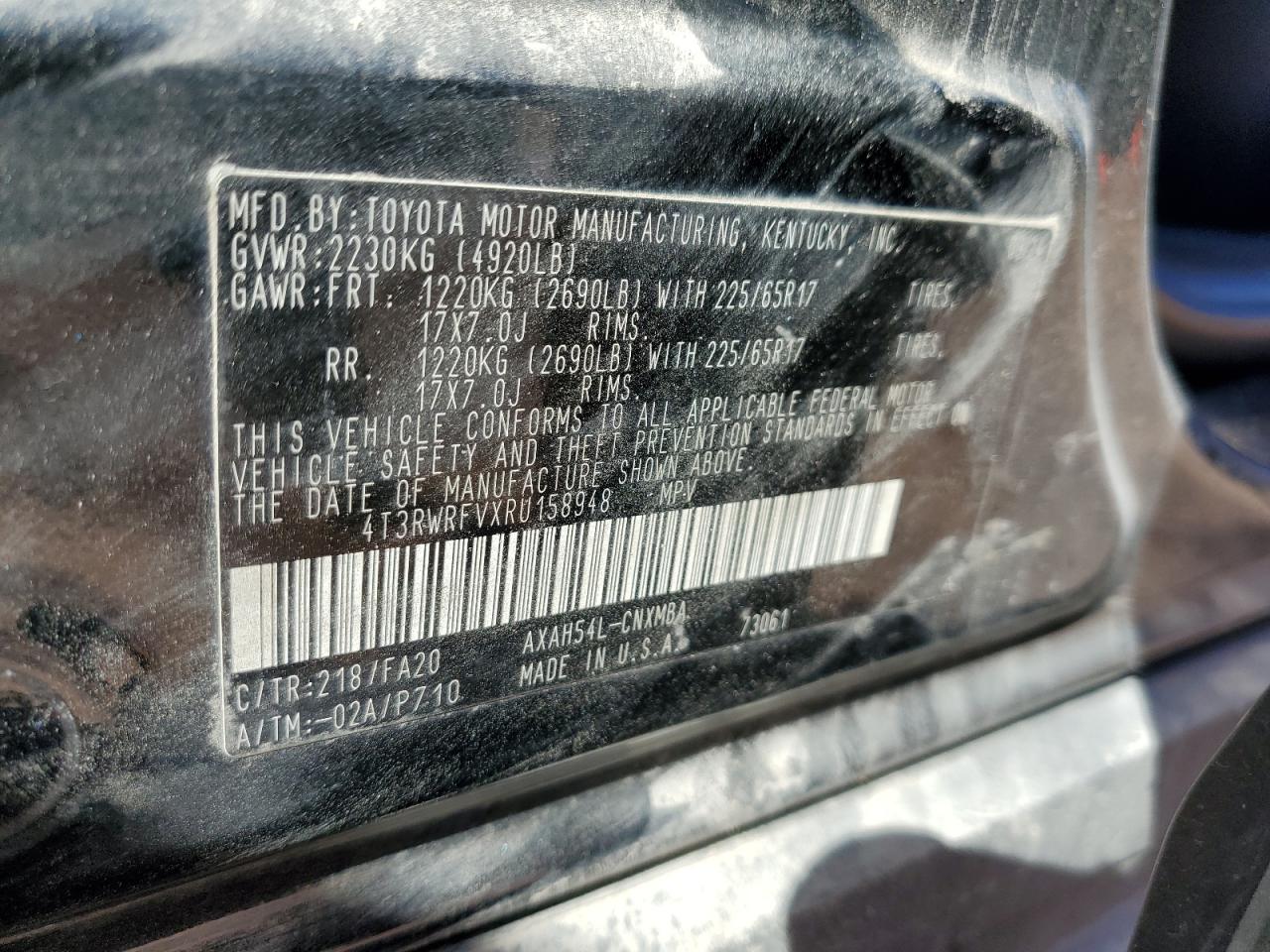 2024 Toyota Rav4 Xle VIN: 4T3RWRFVXRU158948 Lot: 85111625