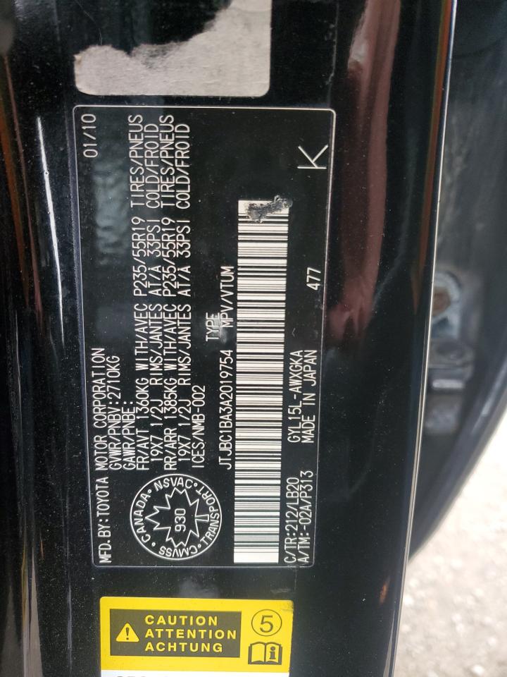 2010 Lexus Rx 450H VIN: JTJBC1BA3A2019754 Lot: 89818945