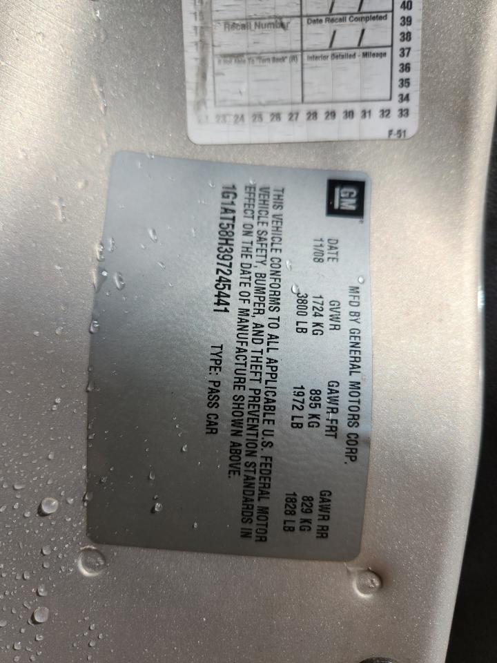 2009 Chevrolet Cobalt Lt VIN: 1G1AT58H397245441 Lot: 89635365