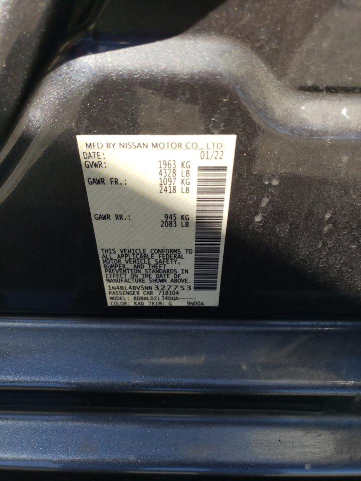 2022 Nissan Altima S VIN: 1N4BL4BV5NN327753 Lot: 81905655