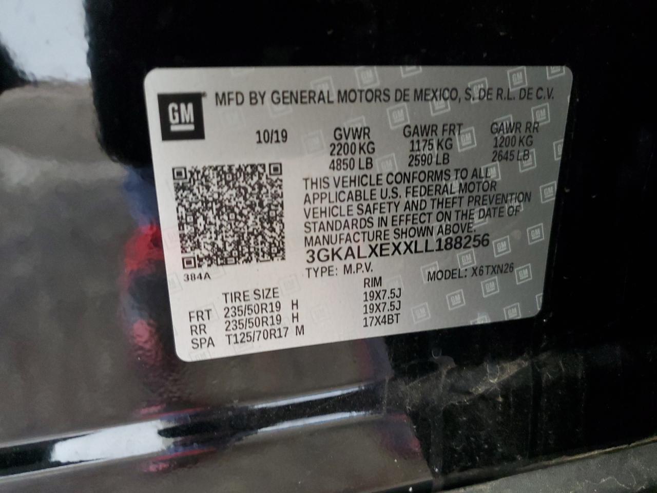 2020 GMC Terrain Denali VIN: 3GKALXEXXLL188256 Lot: 90130635