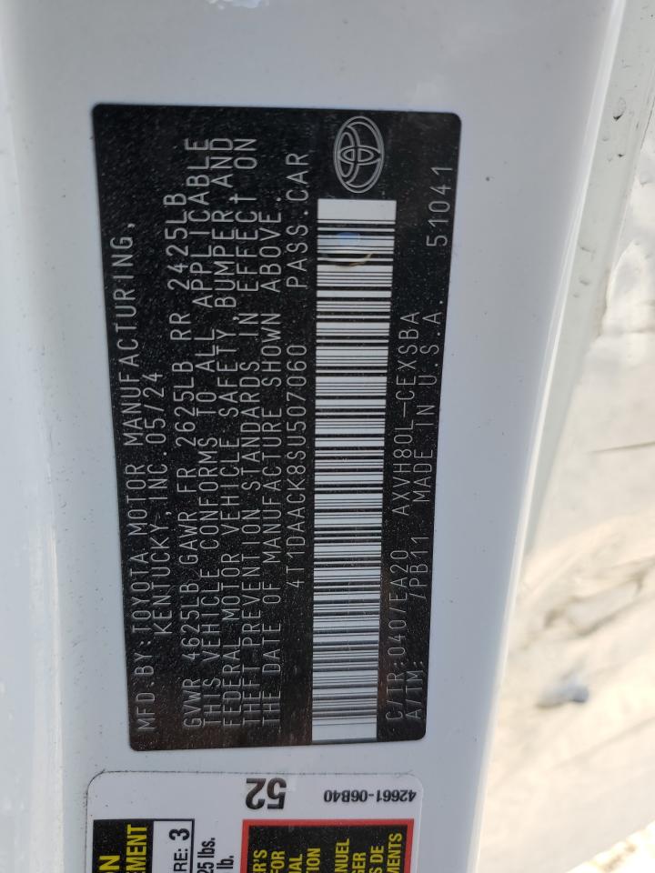 2025 Toyota Camry Xse VIN: 4T1DAACK8SU507060 Lot: 84255215