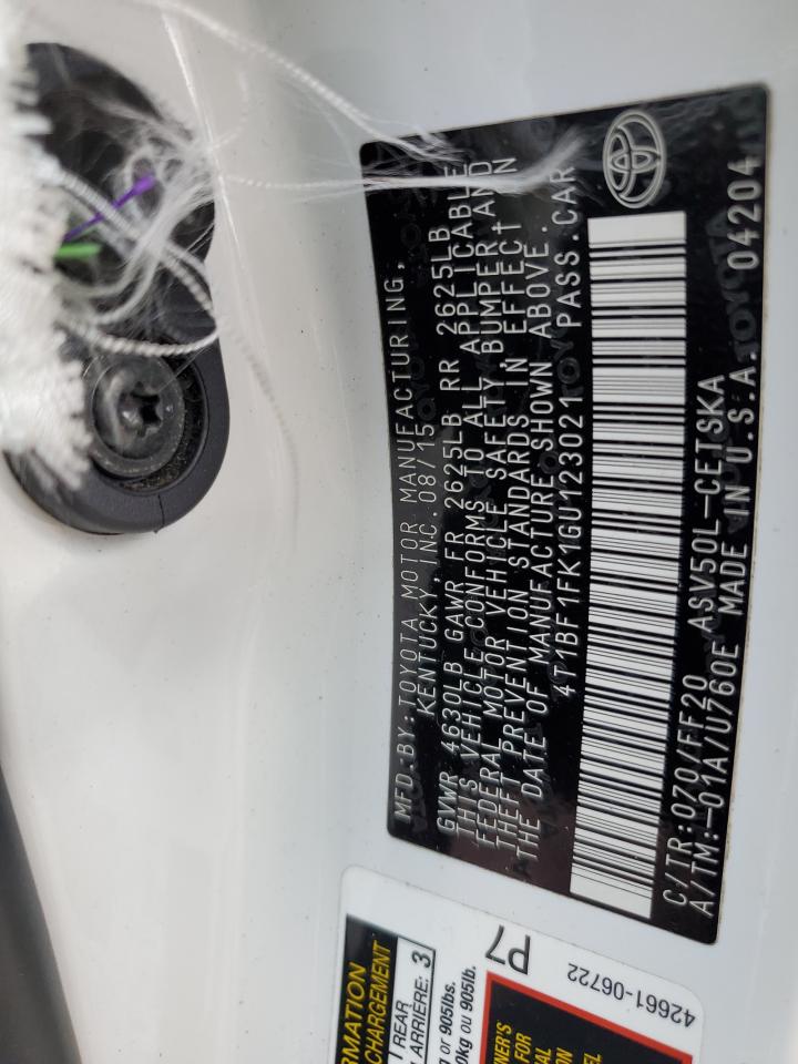 2016 Toyota Camry Le VIN: 4T1BF1FK1GU123021 Lot: 85533445