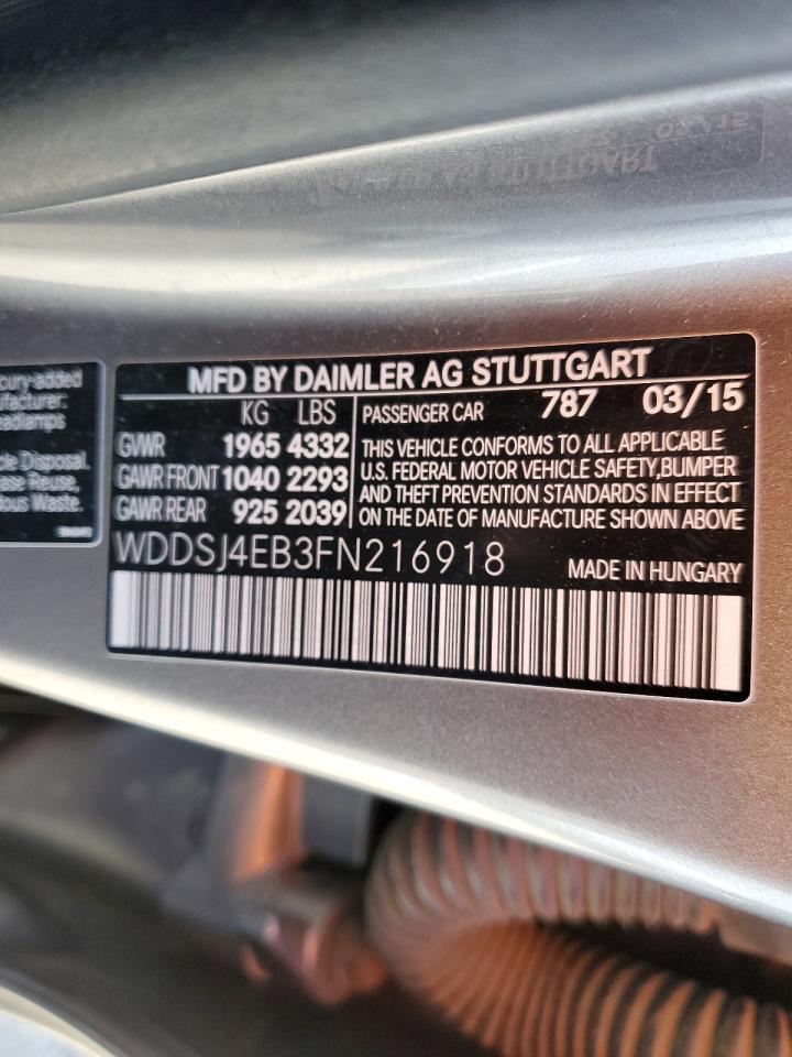 2015 Mercedes-Benz Cla 250 VIN: WDDSJ4EB3FN216918 Lot: 89538915