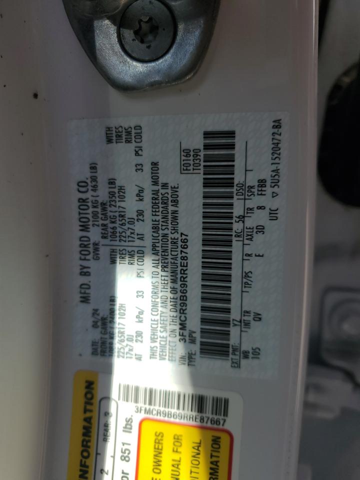 2024 Ford Bronco Sport Big Bend VIN: 3FMCR9B69RRE87667 Lot: 84985235