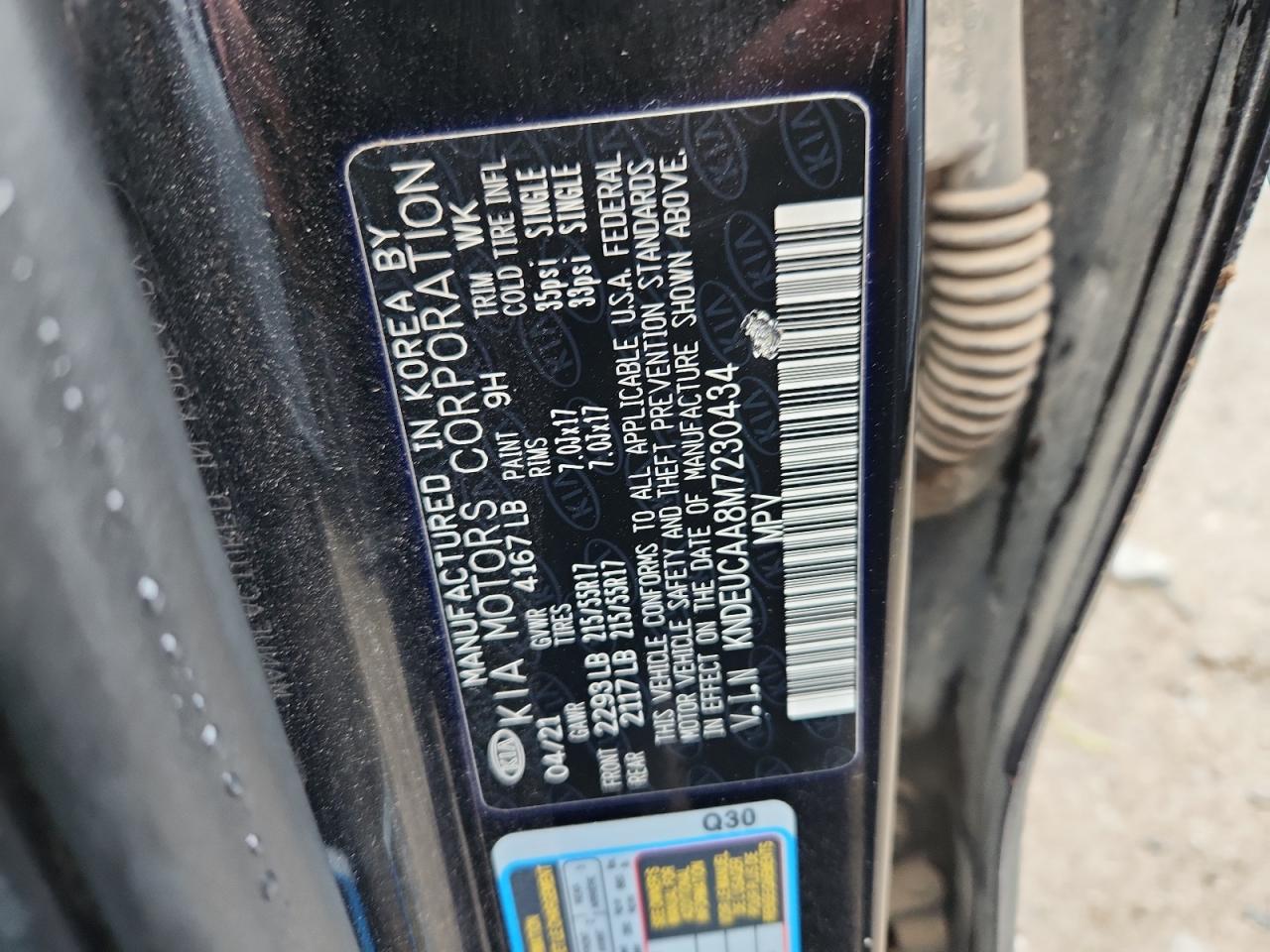 2021 Kia Seltos S VIN: KNDEUCAA8M7230434 Lot: 89534245