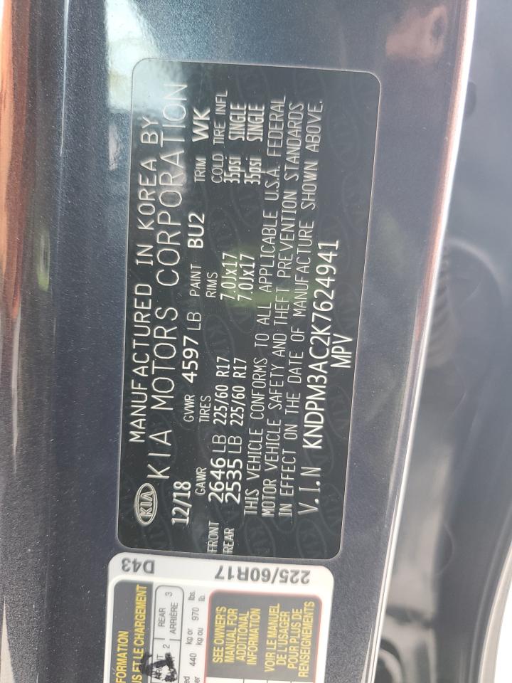 2019 Kia Sportage Lx VIN: KNDPM3AC2K7624941 Lot: 86331905