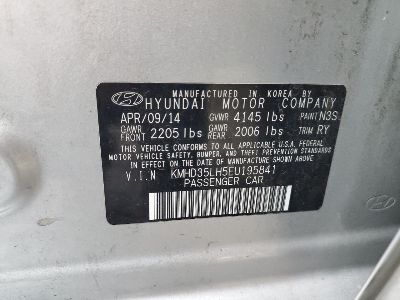 2014 Hyundai Elantra Gt VIN: KMHD35LH5EU195841 Lot: 82003335