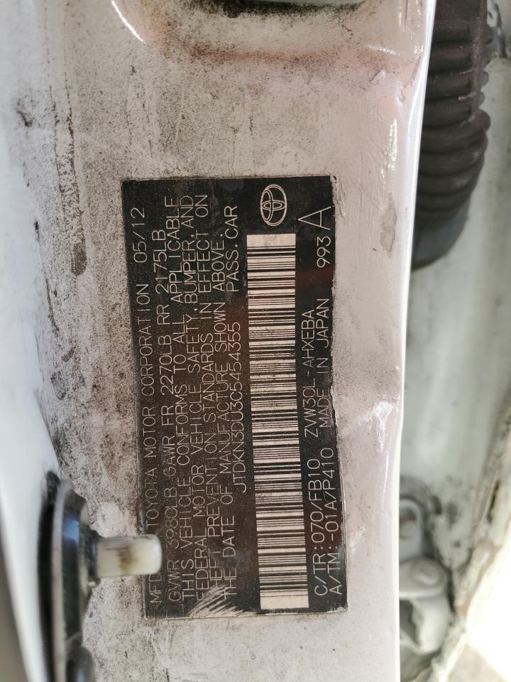 2012 Toyota Prius VIN: JTDKN3DU3C5454355 Lot: 82361365