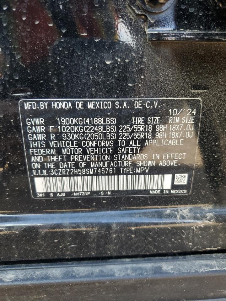 2025 Honda Hr-V Sport VIN: 3CZRZ2H58SM745761 Lot: 85364275