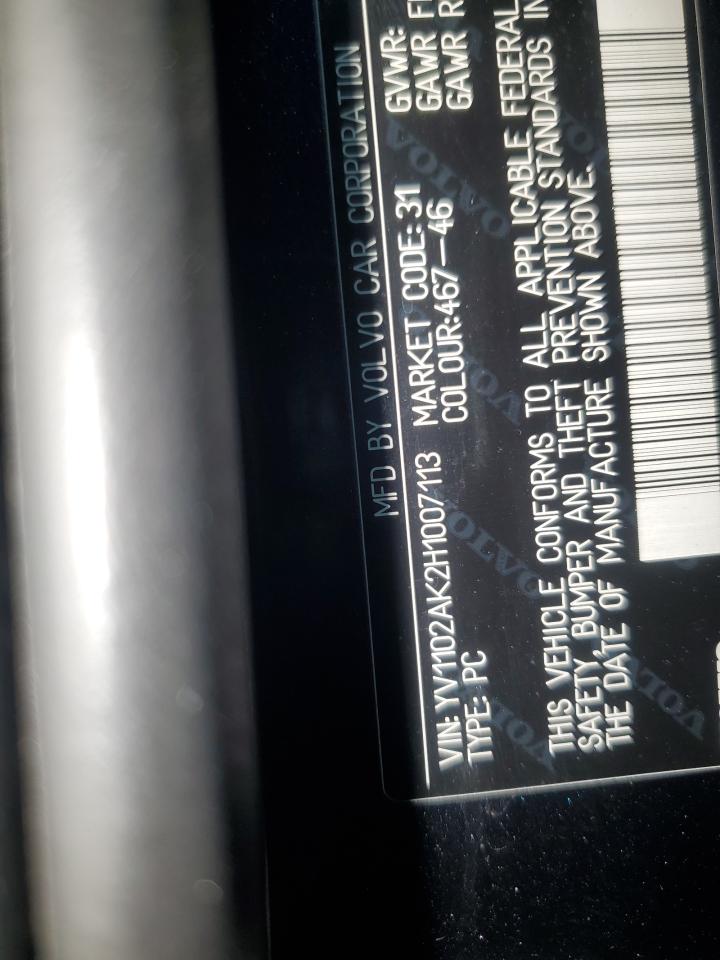 2017 Volvo S90 T5 Momentum VIN: YV1102AK2H1007113 Lot: 85784555