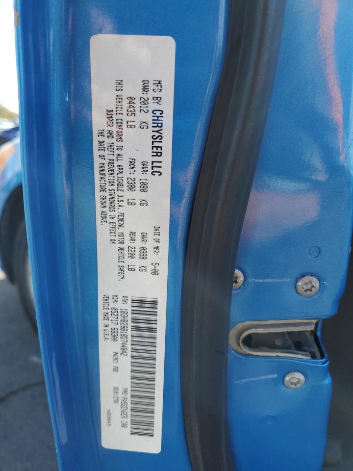 2008 Dodge Caliber VIN: 1B3HB28B18D744842 Lot: 86538905