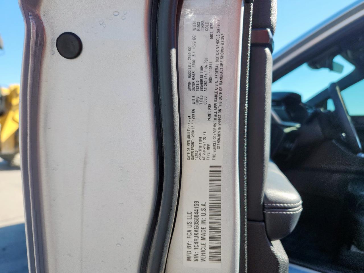 2025 Jeep Grand Cherokee L Laredo VIN: 1C4RJKAG0S8644159 Lot: 86184615