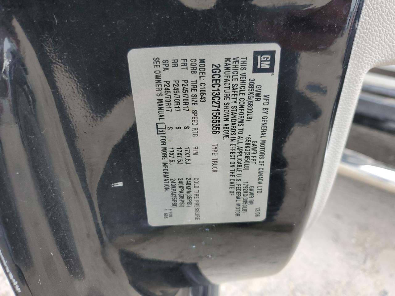 2007 Chevrolet H408 VIN: 2GCEC13C271565356 Lot: 85675425