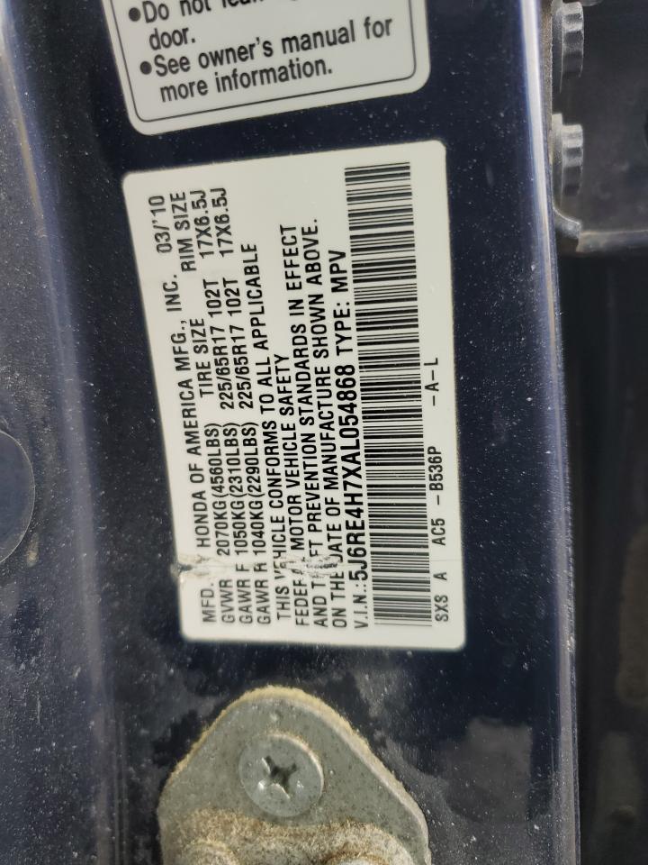 2010 Honda Cr-V Exl VIN: 5J6RE4H7XAL054868 Lot: 86711595