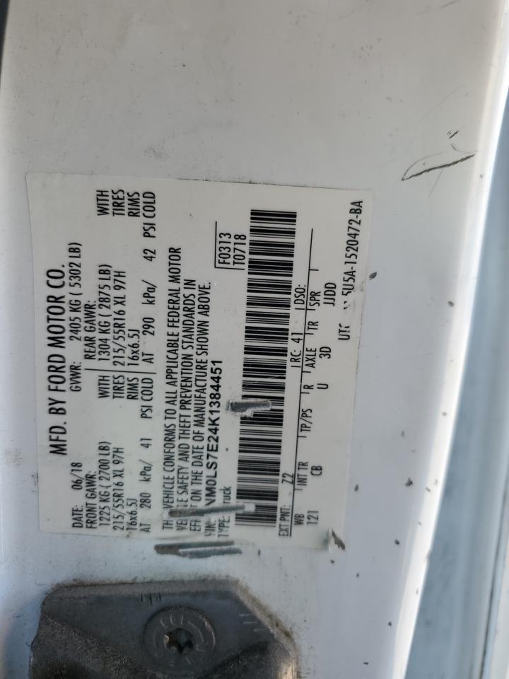 2019 Ford Transit Connect Xl VIN: NM0LS7E24K1384451 Lot: 90664305