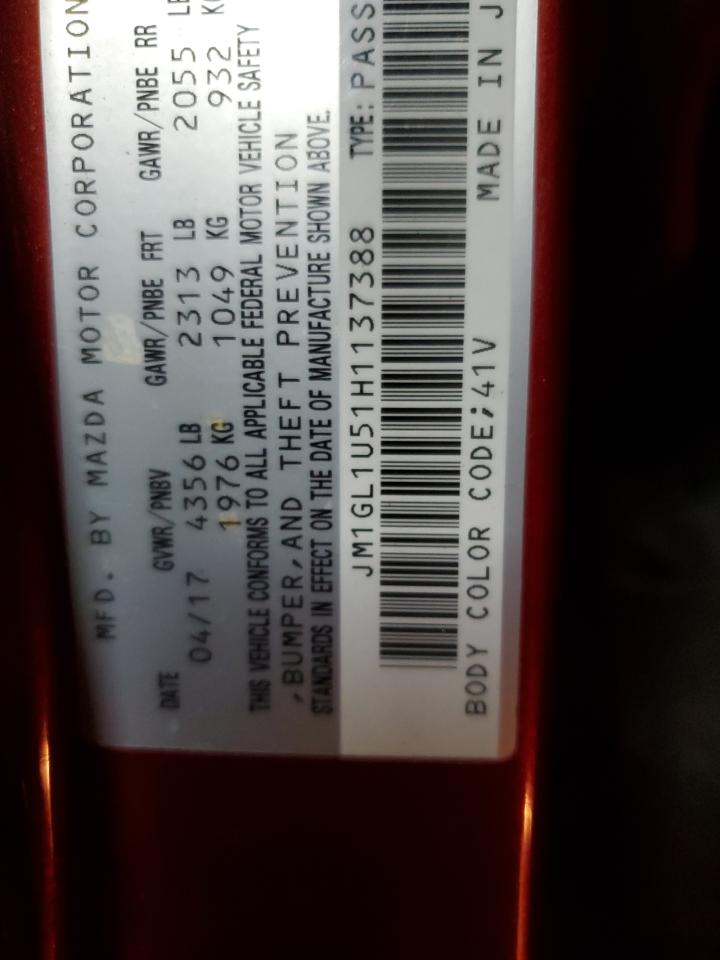 2017 Mazda 6 Sport VIN: 137388 Lot: 85953465