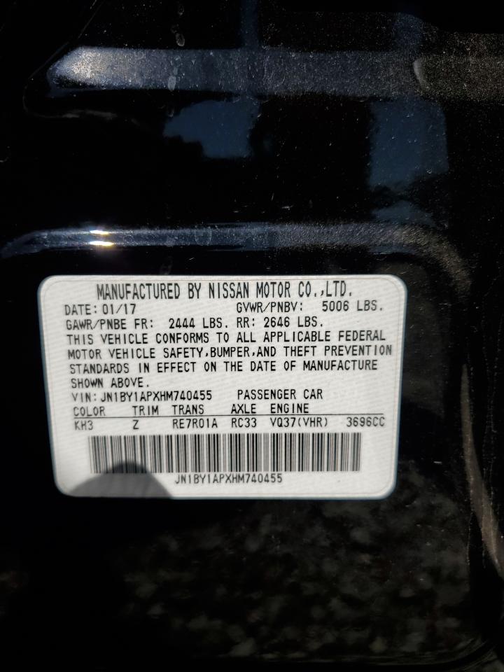 2017 Infiniti Q70 3.7 VIN: JN1BY1APXHM740455 Lot: 86442505