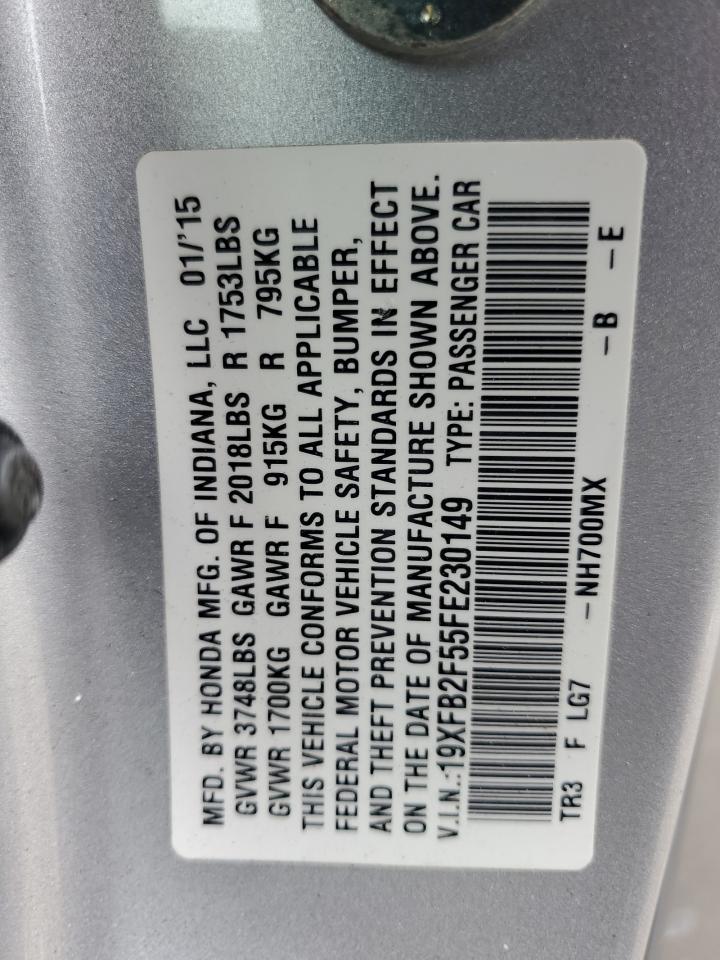 2015 Honda Civic Lx VIN: 19XFB2F55FE230149 Lot: 86322375