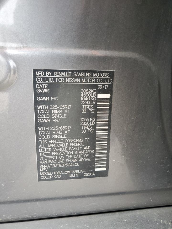 2018 Nissan Rogue S VIN: KNMAT2MT9JP504406 Lot: 85192845