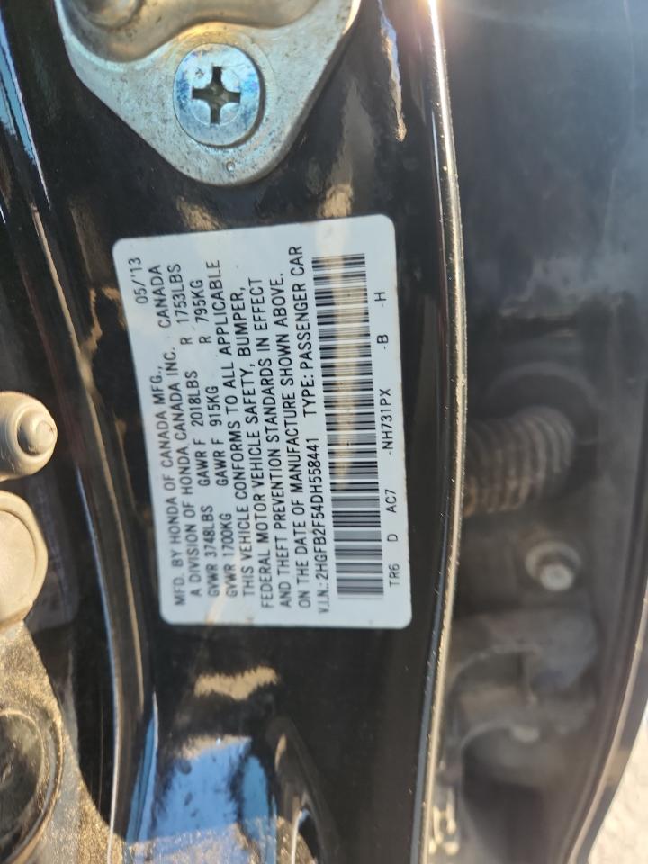 2013 Honda Civic Lx VIN: 2HGFB2F54DH558441 Lot: 85366995