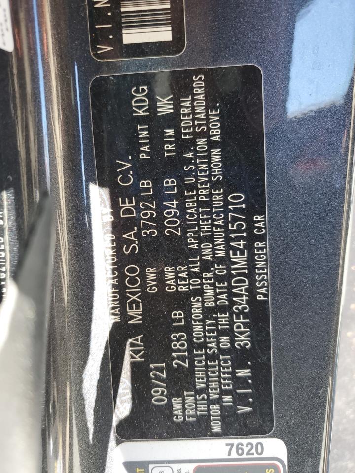 2021 Kia Forte Gt Line VIN: 3KPF34AD1ME415710 Lot: 86997405