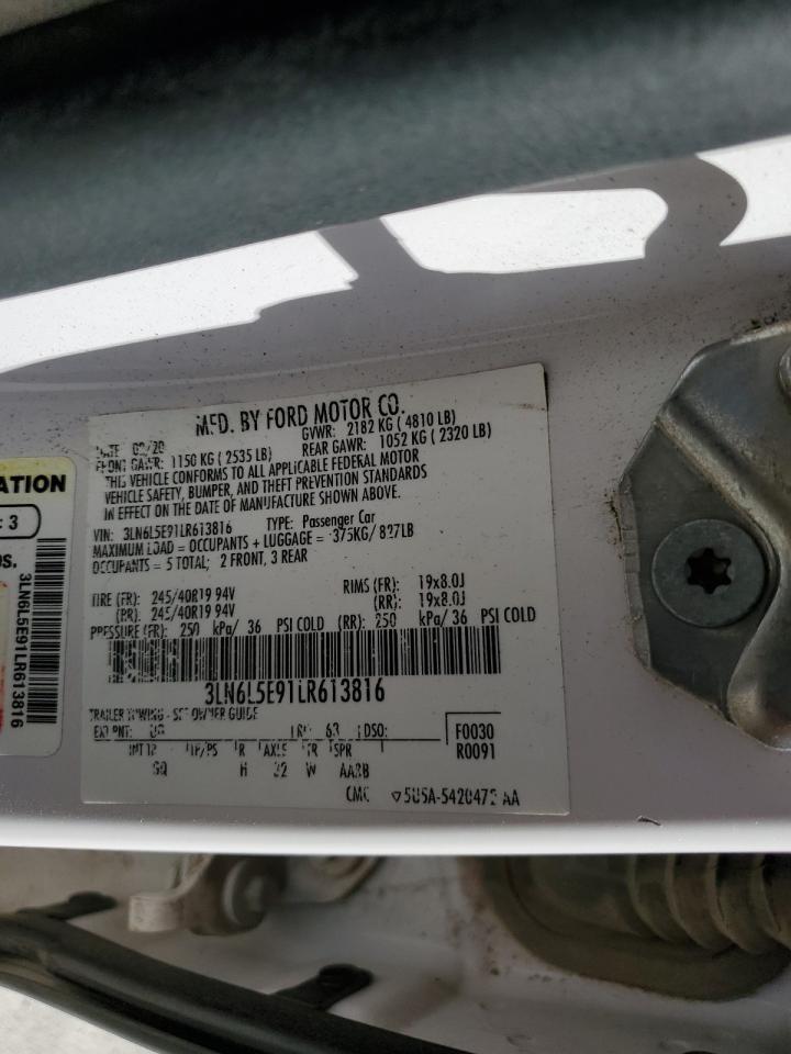 2020 Lincoln Mkz Reserve VIN: 3LN6L5E91LR613816 Lot: 85180035