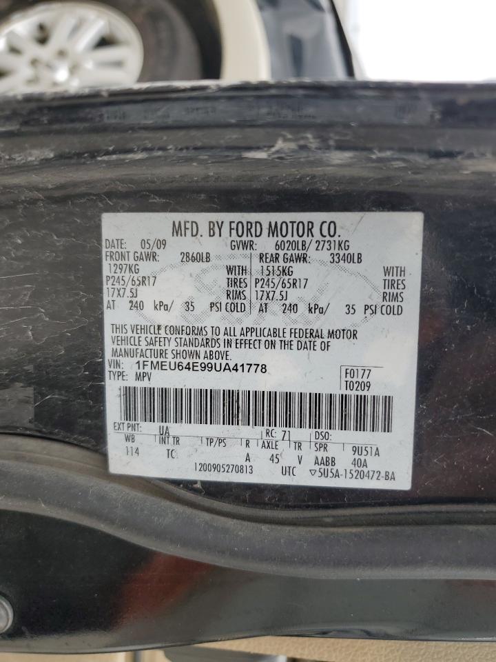 2009 Ford Explorer Eddie Bauer VIN: 1FMEU64E99UA41778 Lot: 82763075