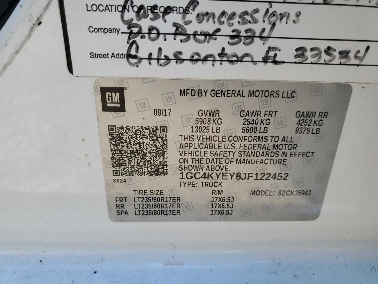 2018 Chevrolet Silverado K3500 VIN: 1GC4KYEY8JF122452 Lot: 71784355