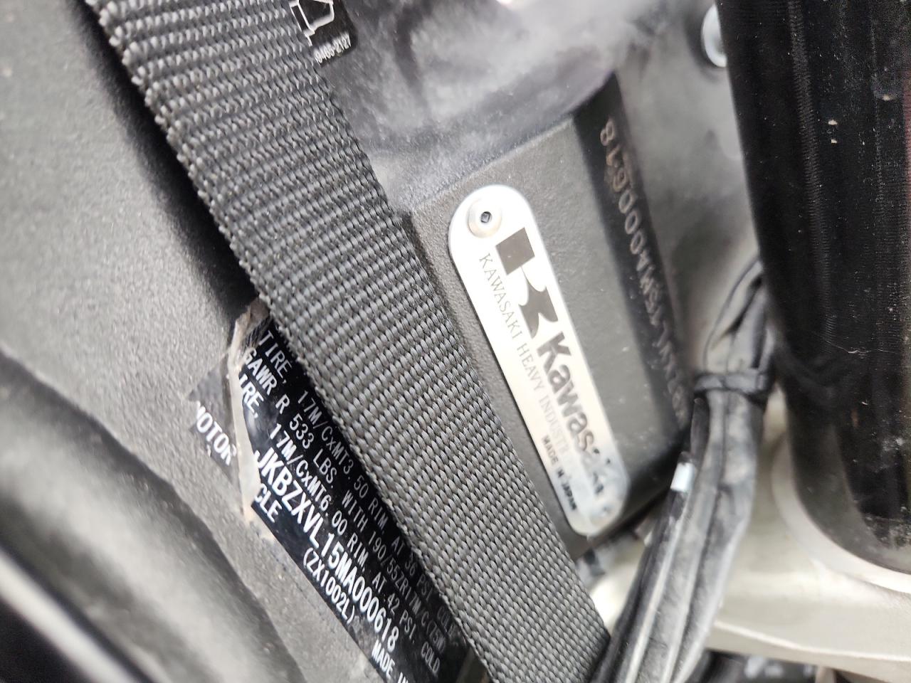 2021 Kawasaki Zx1002 L VIN: JKBZXVL15MA000618 Lot: 82648065