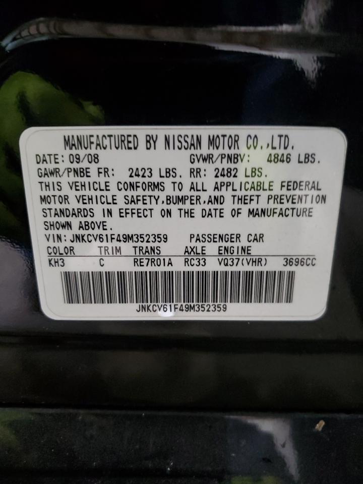 2009 Infiniti G37 VIN: JNKCV61F49M352359 Lot: 90653135