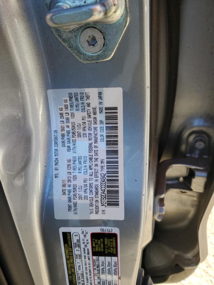 2012 Mazda Cx-9 VIN: JM3TB2DA4C0334842 Lot: 87263695