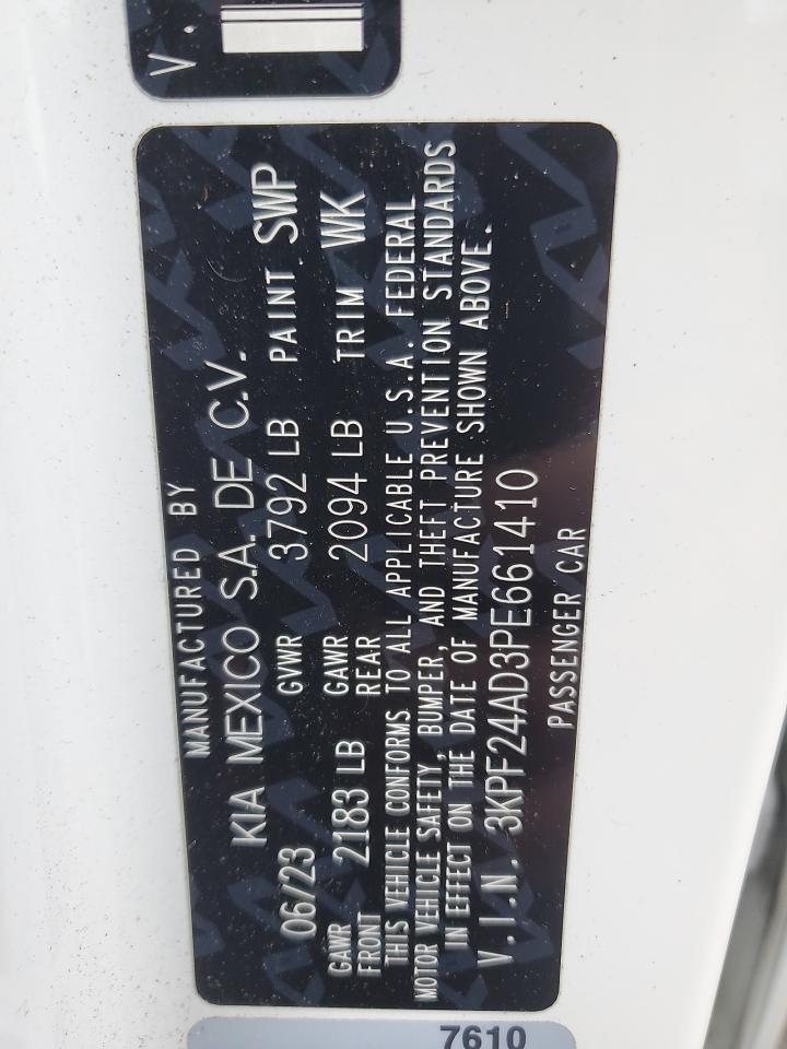 2023 Kia Forte Lx VIN: 3KPF24AD3PE661410 Lot: 87228675