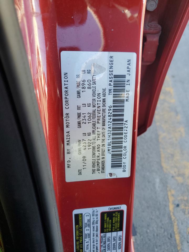 2010 Mazda Speed 3 VIN: JM1BL1H32A1248296 Lot: 85502815