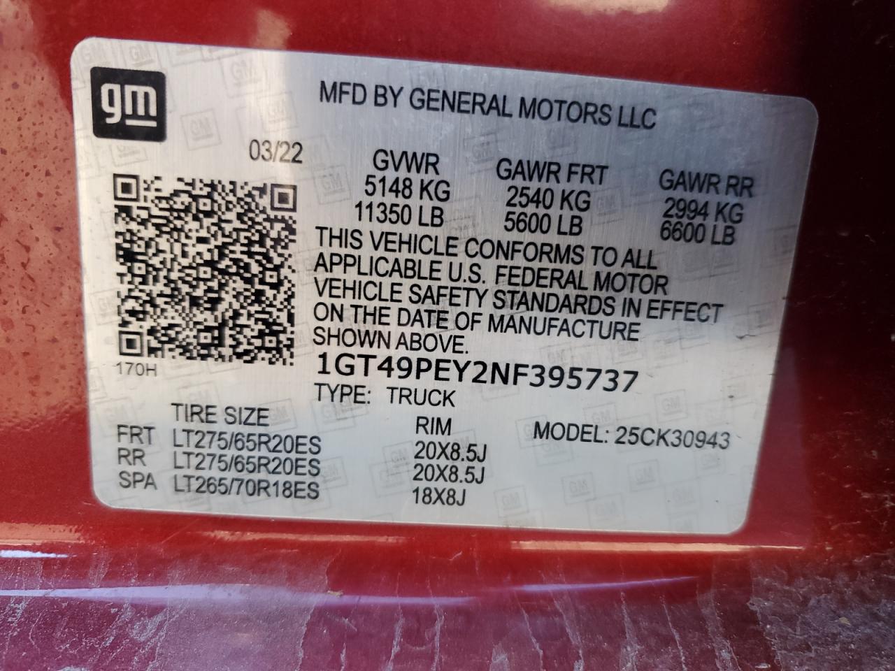 2023 GMC Sierra K2500 At4 VIN: 1GT49PEY5PF186270 Lot: 82032845