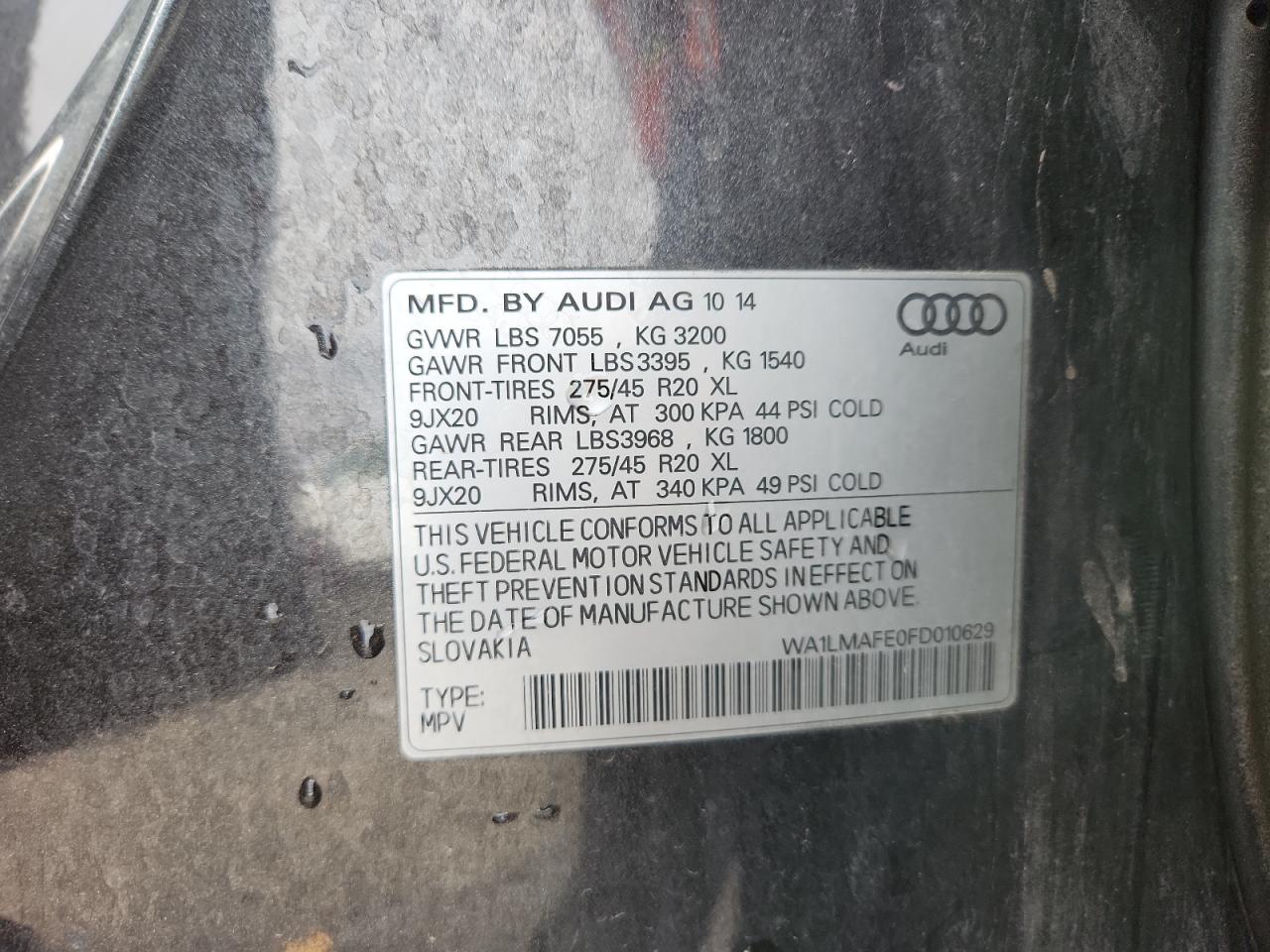 2015 Audi Q7 Tdi Premium Plus VIN: WA1LMAFE0FD010629 Lot: 82510805