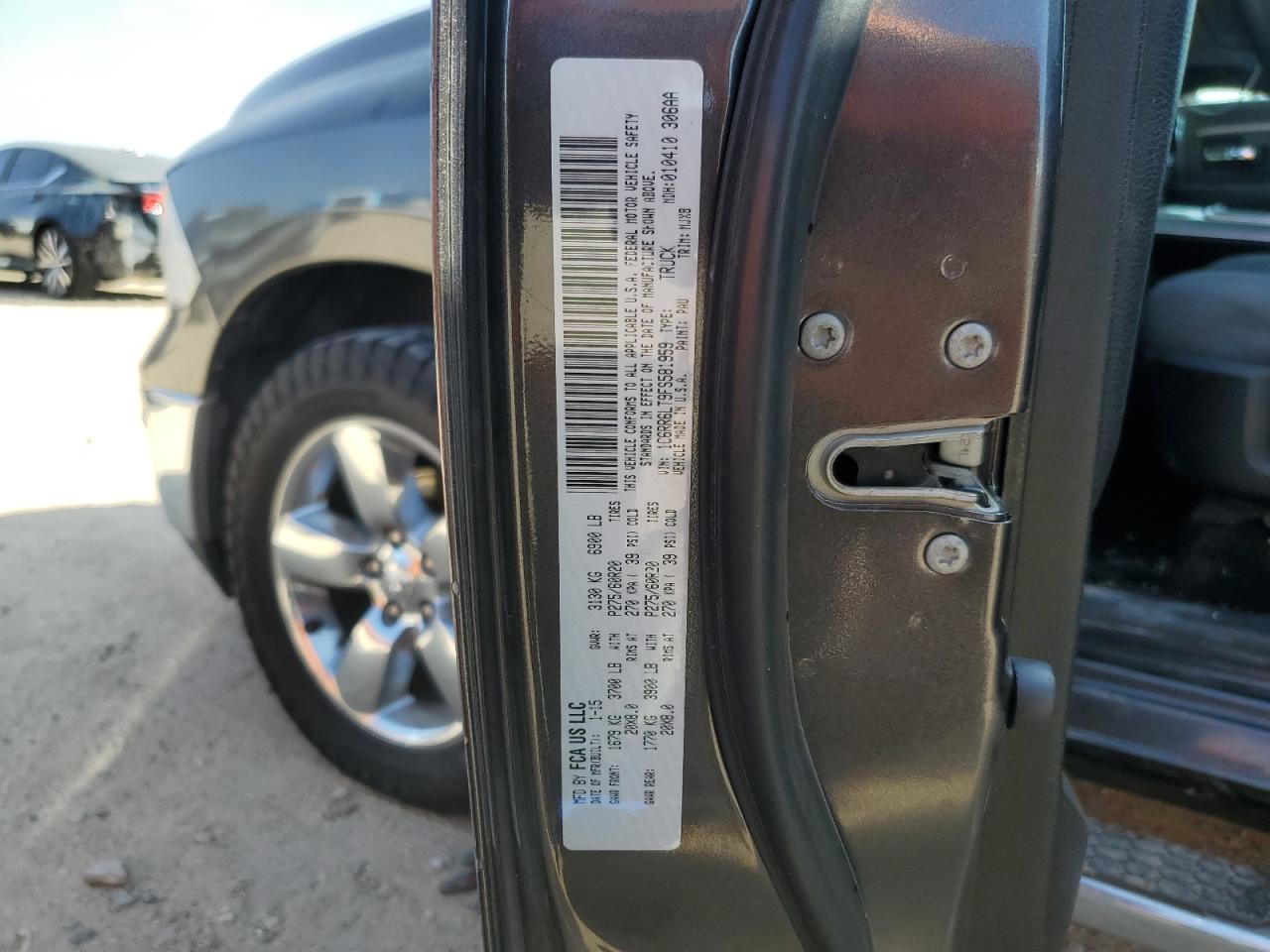 2015 Ram 1500 Slt VIN: 1C6RR6LT9FS581959 Lot: 87442185