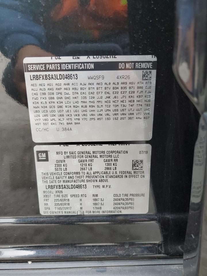 2020 Buick Envision Preferred VIN: LRBFXBSA3LD048613 Lot: 89842685