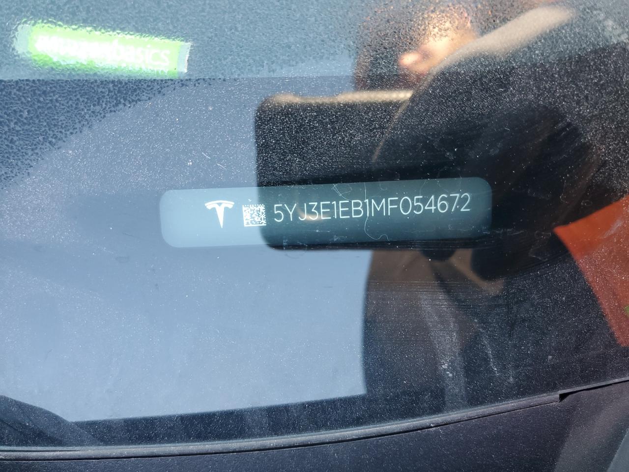 2021 Tesla Model 3 VIN: 5YJ3E1EB1MF054672 Lot: 85873625