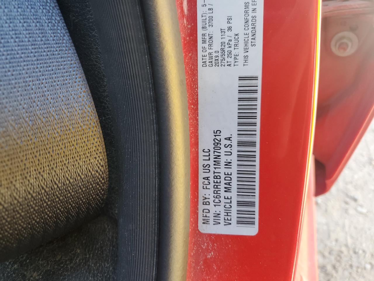 2021 Ram 1500 Big Horn/Lone Star VIN: 1C6RREBT1MN709215 Lot: 82456865