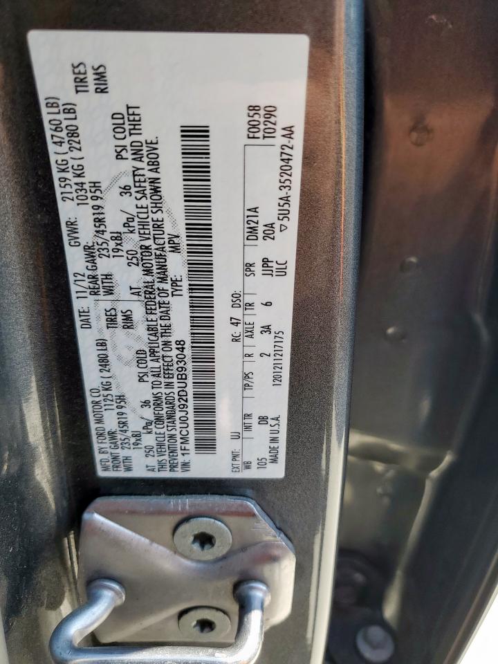 2013 Ford Escape Titanium VIN: 1FMCU0J92DUB93048 Lot: 85203705