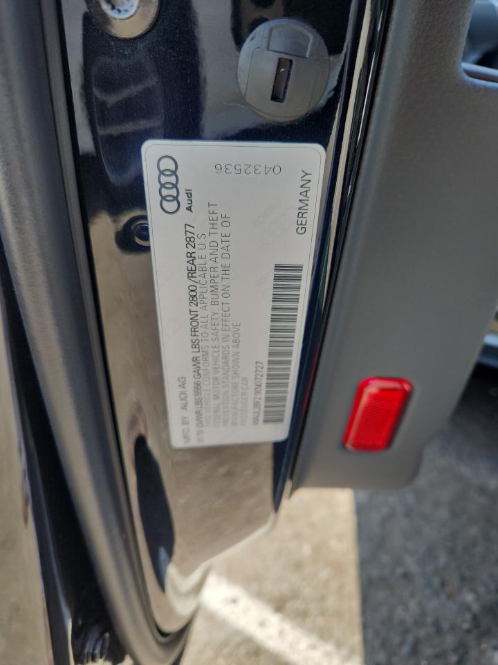 2019 Audi A6 Premium Plus VIN: WAUL2BF21KN072727 Lot: 82246795
