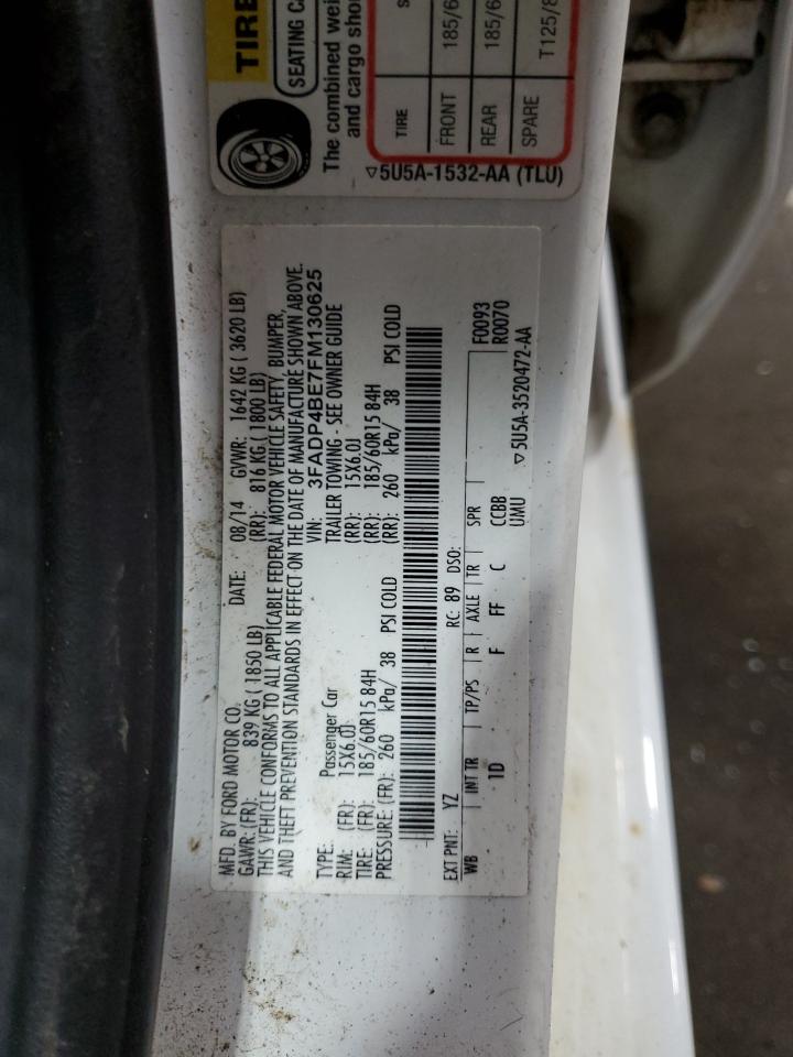 2015 Ford Fiesta Se VIN: 3FADP4BE7FM130625 Lot: 90237485