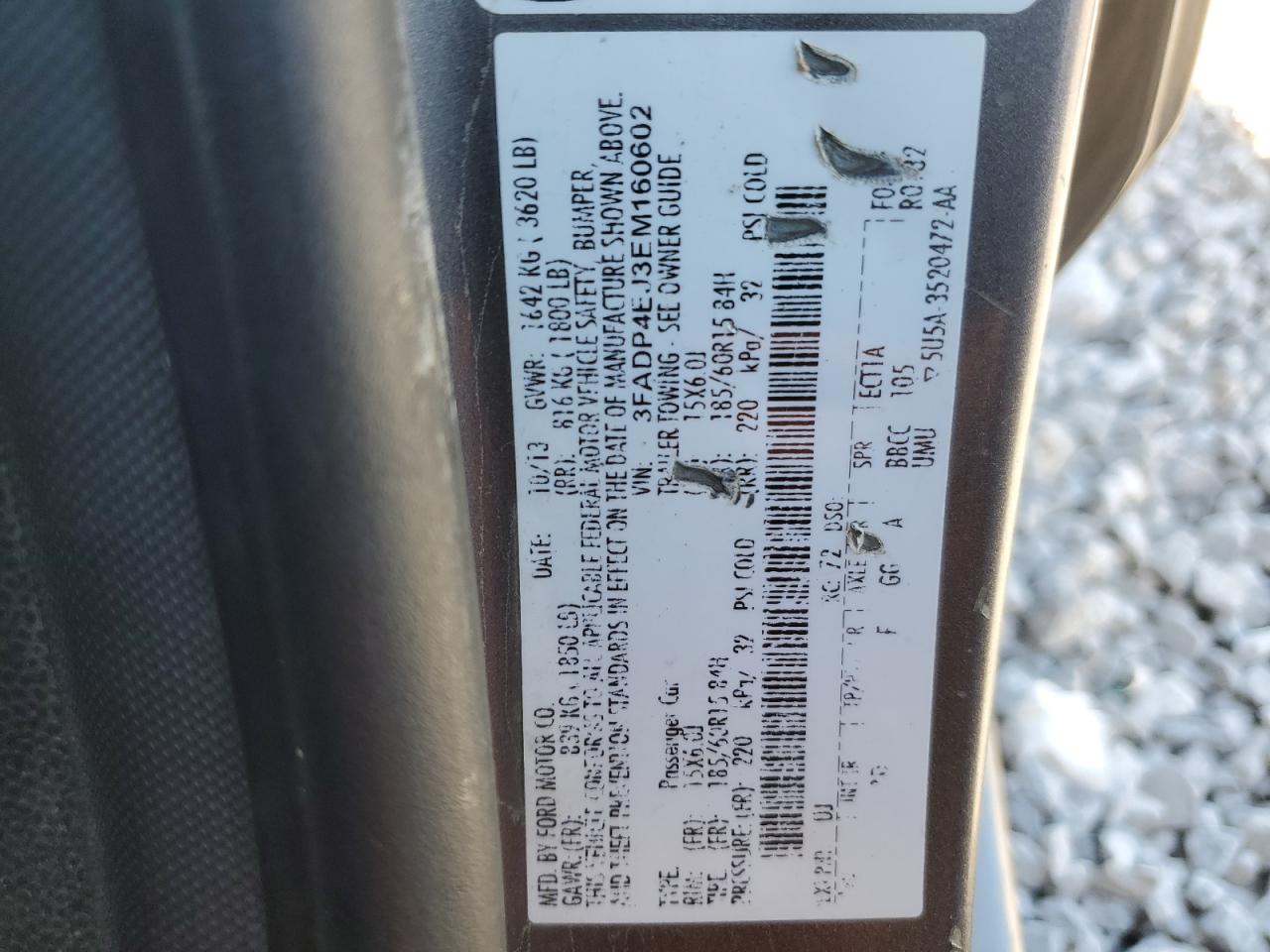 2014 Ford Fiesta Se VIN: 3FADP4EJ3EM160602 Lot: 86492645