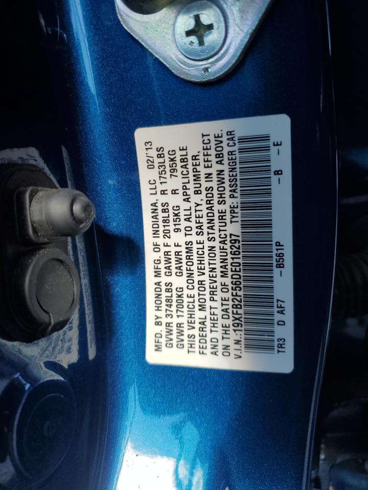 2013 Honda Civic Lx VIN: 19XFB2F56DE016297 Lot: 82325995