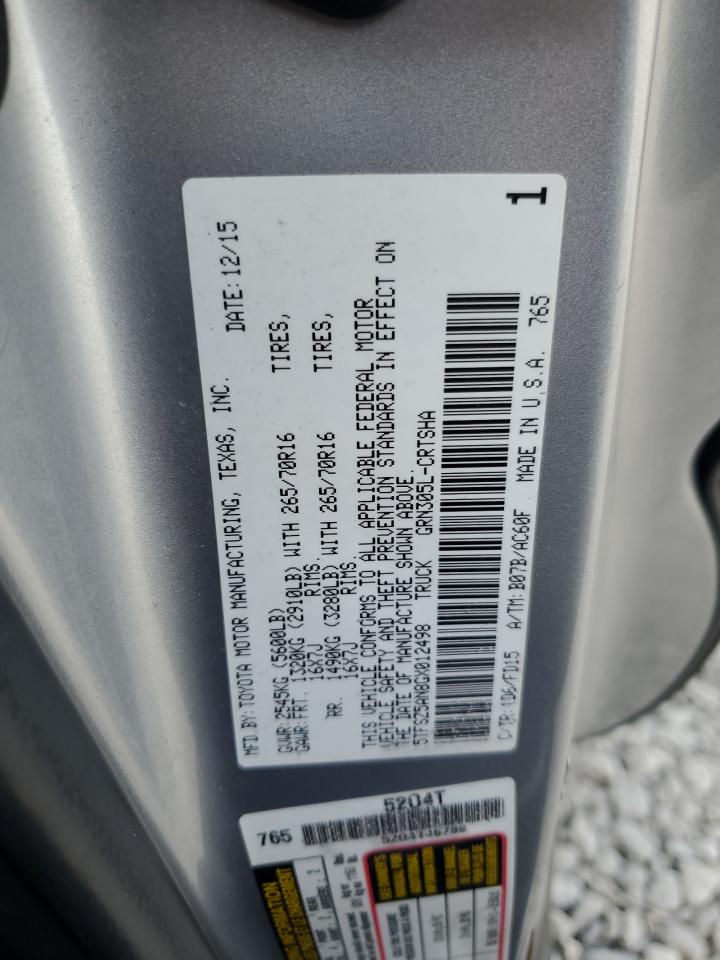 2016 Toyota Tacoma Access Cab VIN: 5TFSZ5AN8GX012498 Lot: 81961445