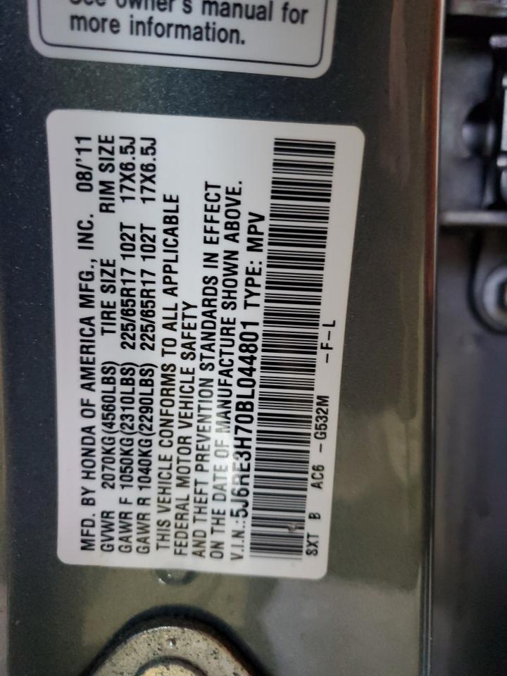 2011 Honda Cr-V Exl VIN: 5J6RE3H70BL044801 Lot: 87092345