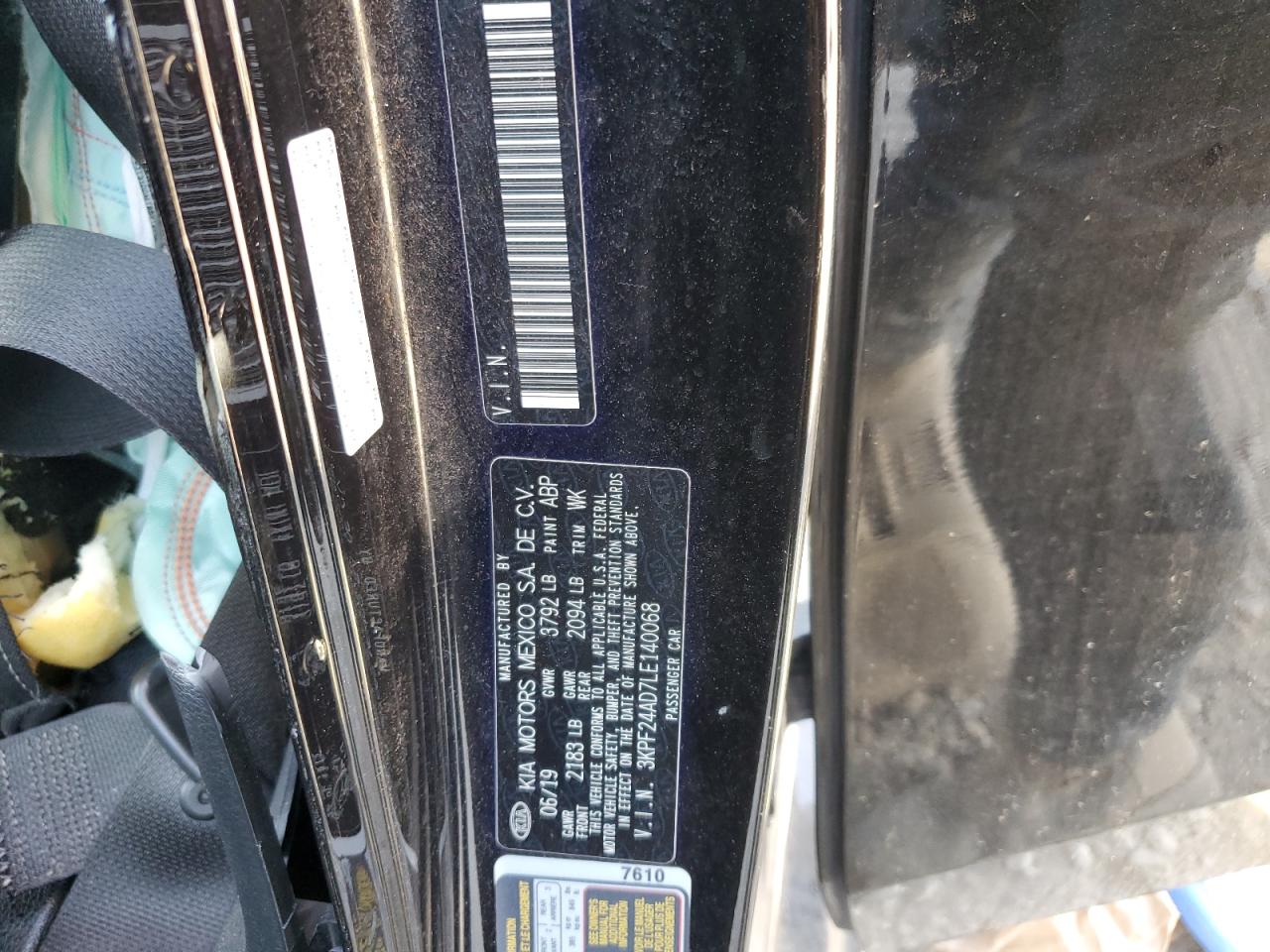 2020 Kia Forte Fe VIN: 3KPF24AD7LE140068 Lot: 82437755