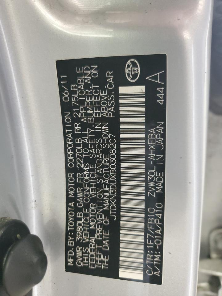 2011 Toyota Prius VIN: JTDKN3DUXB0308207 Lot: 85013555